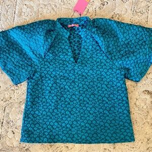 THML Teal Textured Blouse